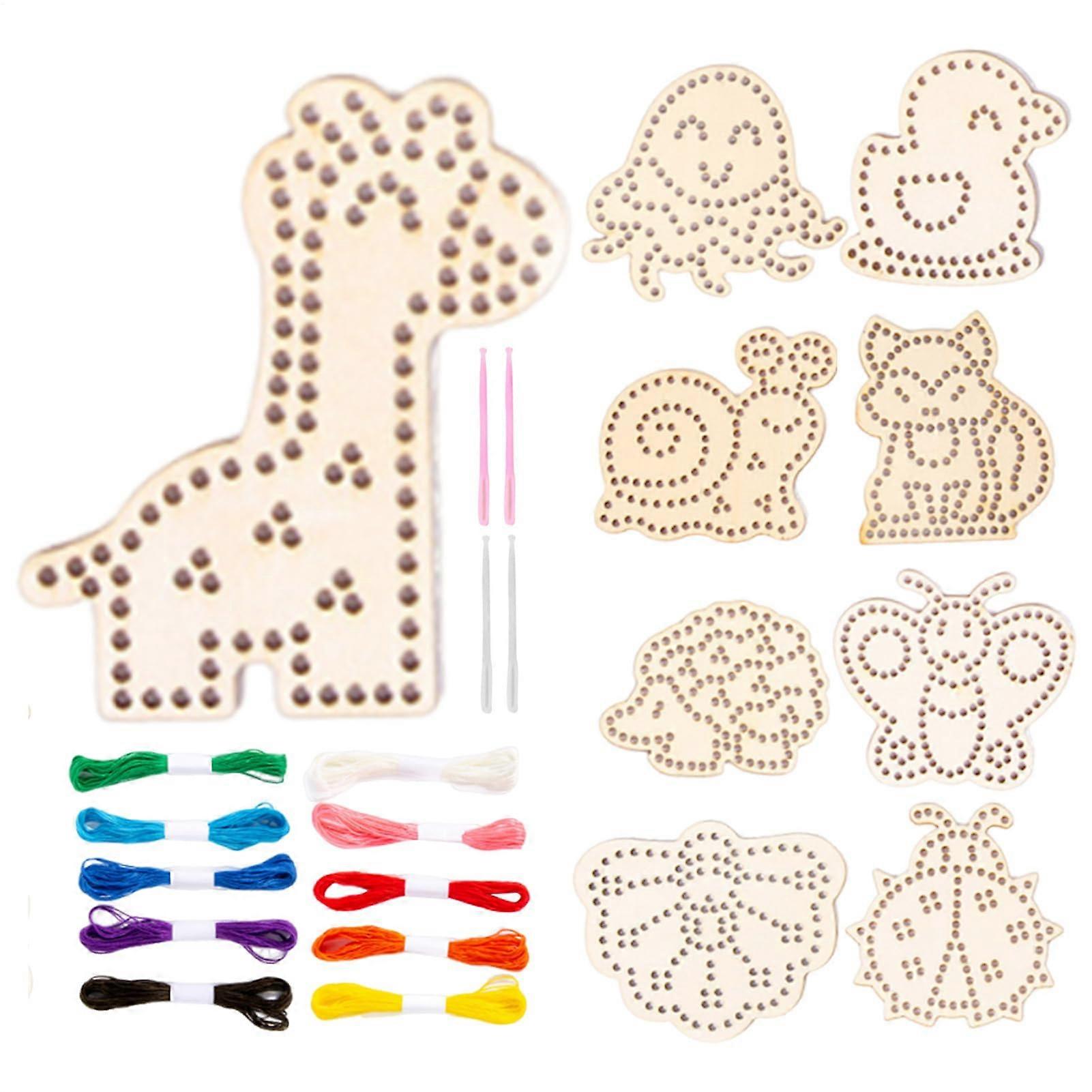 Threading Board for Kids - Craft Toy for Motor Skills Development, Quiet Play Set with Color Matching Cards, Educational Activity Game