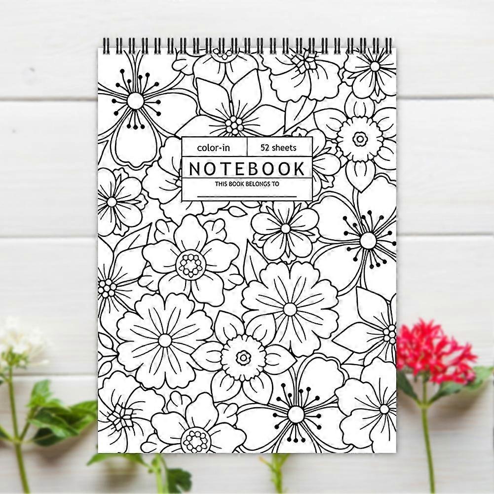 Popular 52 Sheets Color-in Notebook Flower Coloring Notebook A