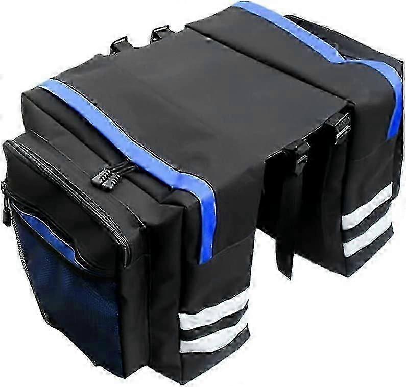 Saddle Bags for Bicycle Pannier Rack, Bicycle Bag Rear Seat, Waterproof (Blue)