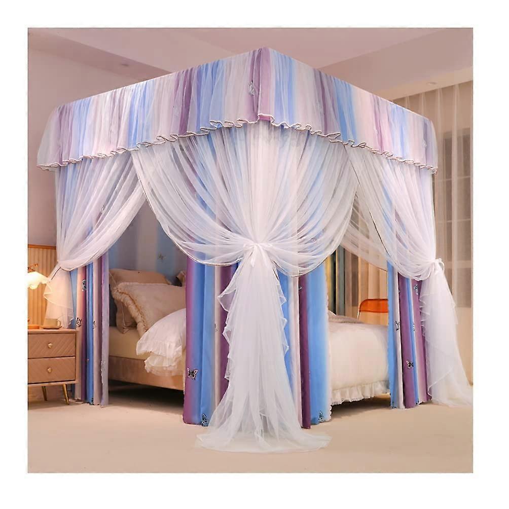 Canopy for Twin King, easy installation Four Seasons dustproof blackout bed curtain mosquito net (Color: D, Size: 180x200 cm/71 x 79 inches)