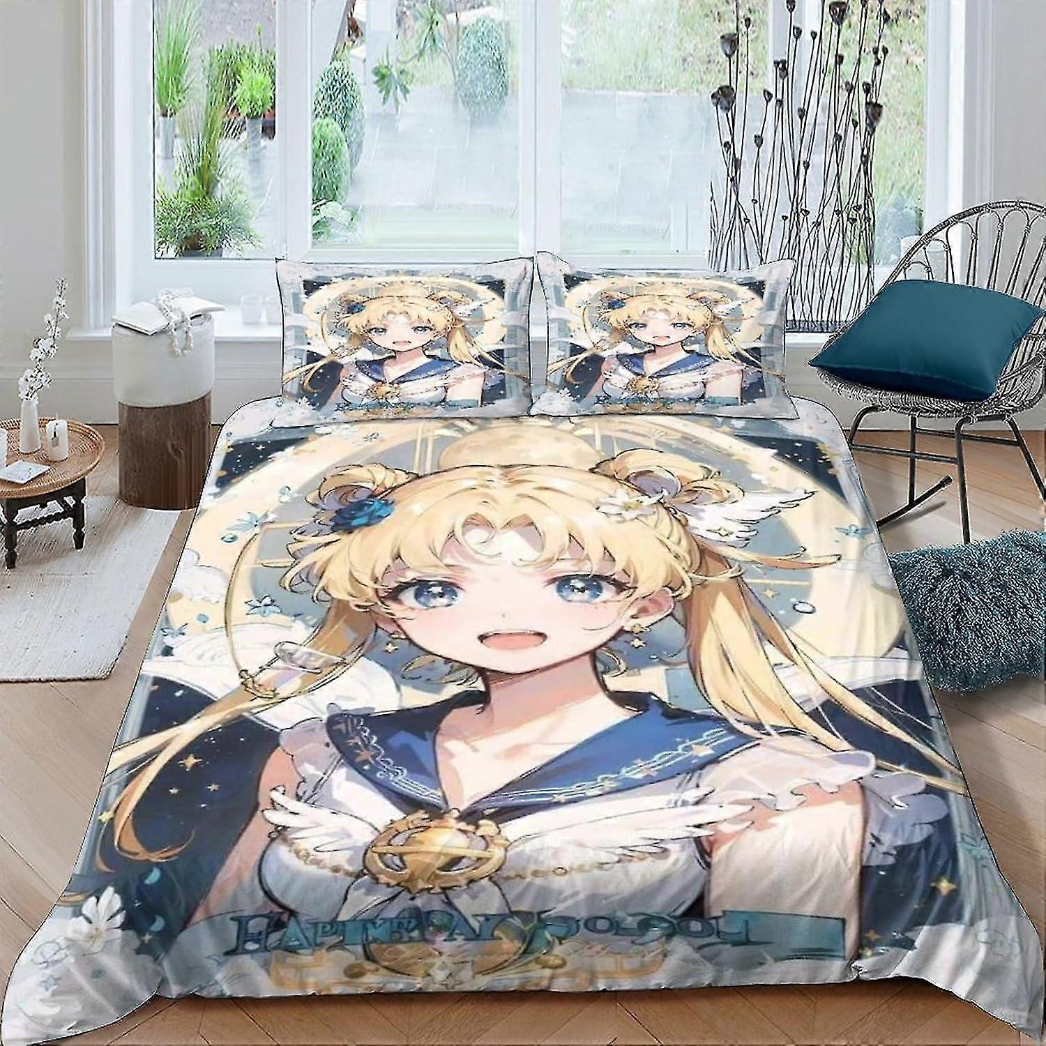 Cartoon Bedding Duvet Cover 3D Comics Printed Quilt Cover with Zipper Closure, Suitable for Certain Brand Double