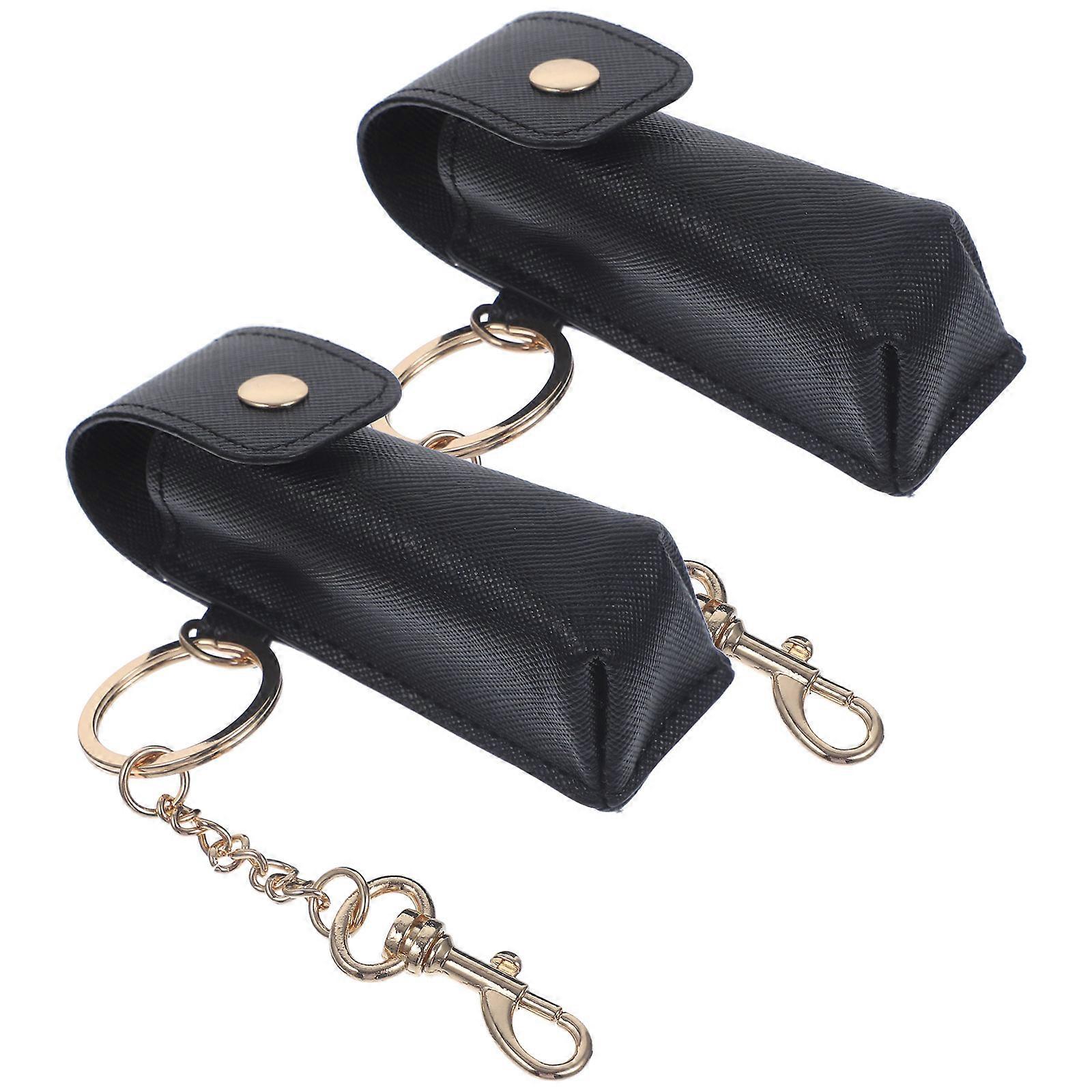 Lipstick Keychain Holder Portable Lip Balm Pouch Durable Makeup Organizer With Clasp For Women