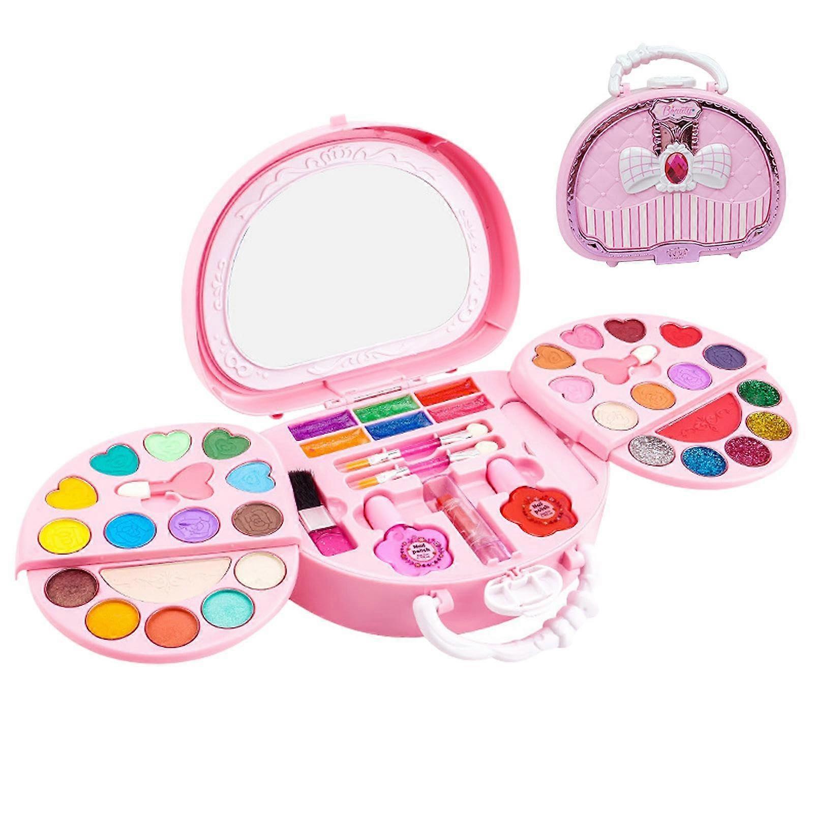 Children's Makeup Sets for Girls Washable Princess Makeup, Pink Pretend Beauty Toy