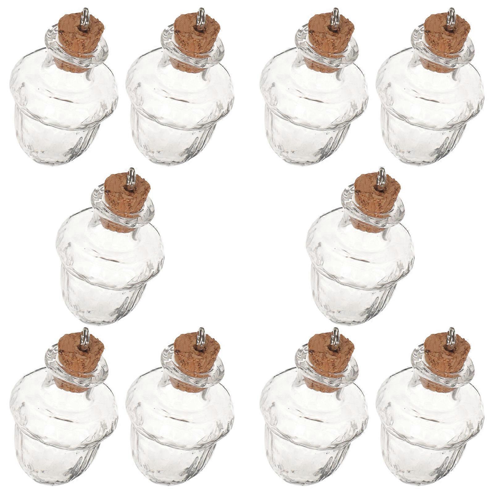 Bottles Mini Glass Bottles Home Decor Craft Projects Cork Material 3.50X2.00X2.00cm 10Pcs