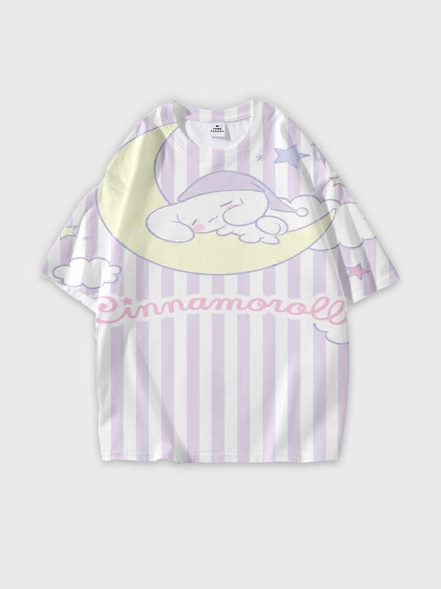 T-shirt round neck Pattern loose short sleeve JW776