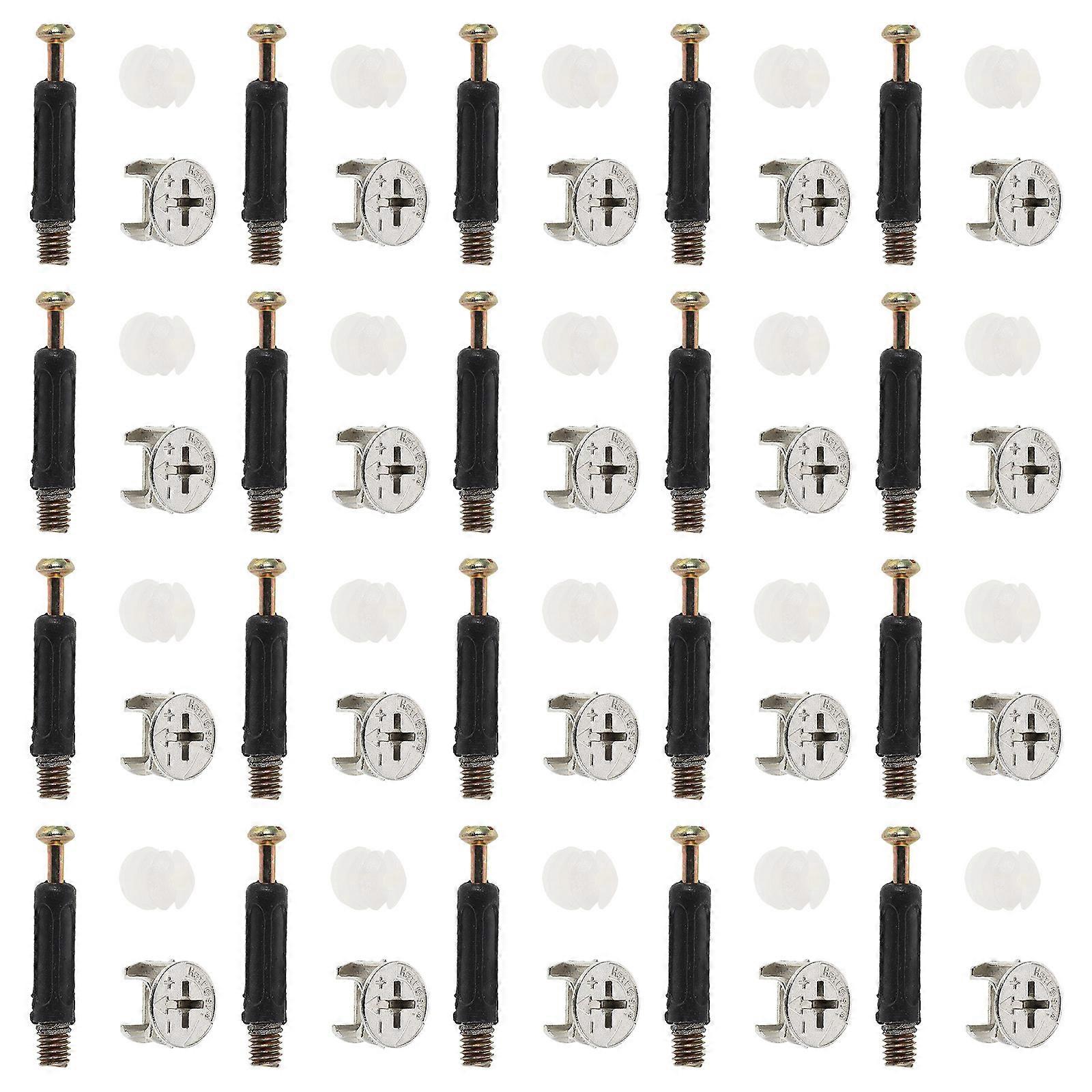 1 Set Wardrobe Connection Hardware Kit with Sturdy Fasteners, Rods, and Eccentric Wheels for Enhanced Cabinet Stability