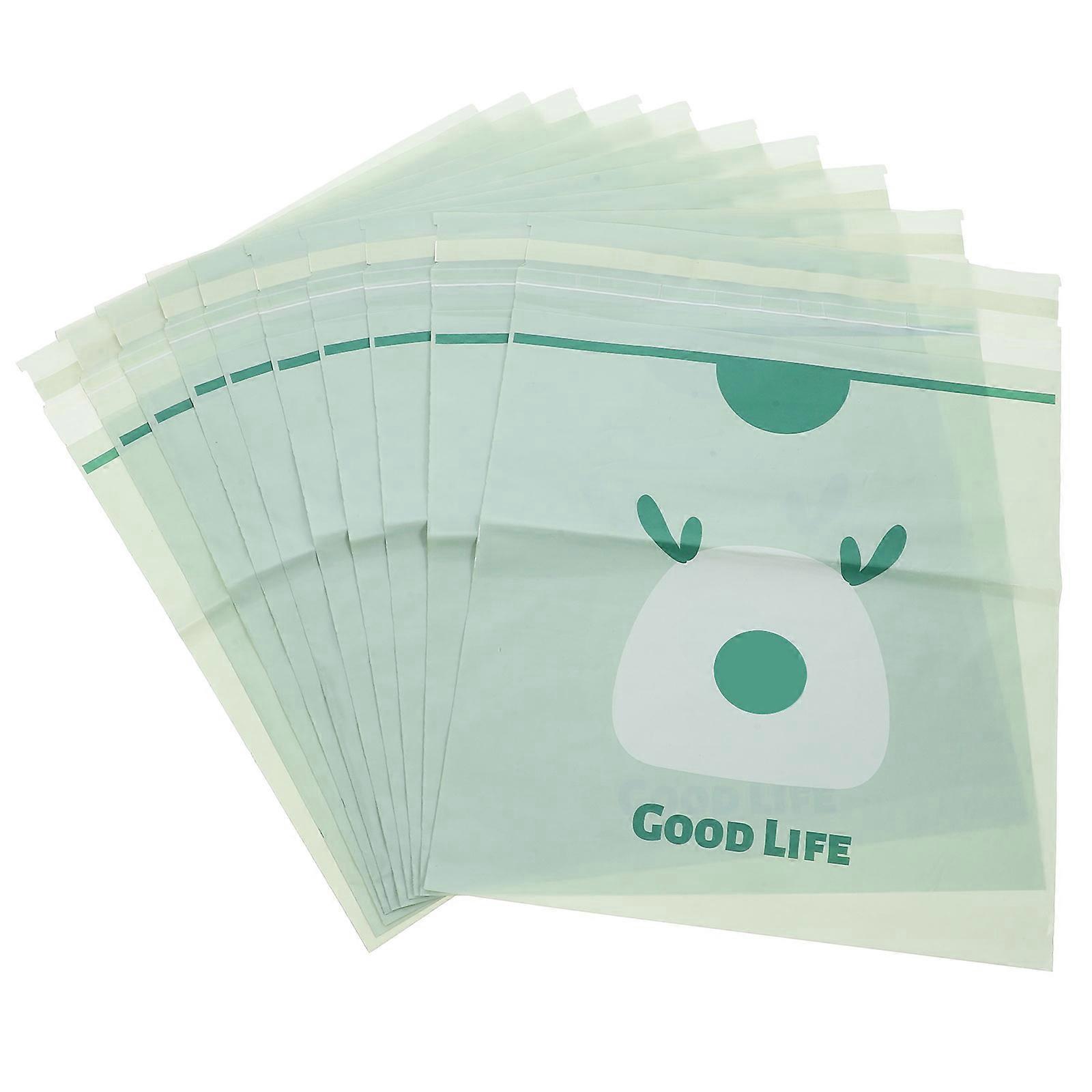 Car Trash Bag Stick-On Design Daily Use Green 31.50X24.50X0.10CM Adhesive Installation 10Pcs