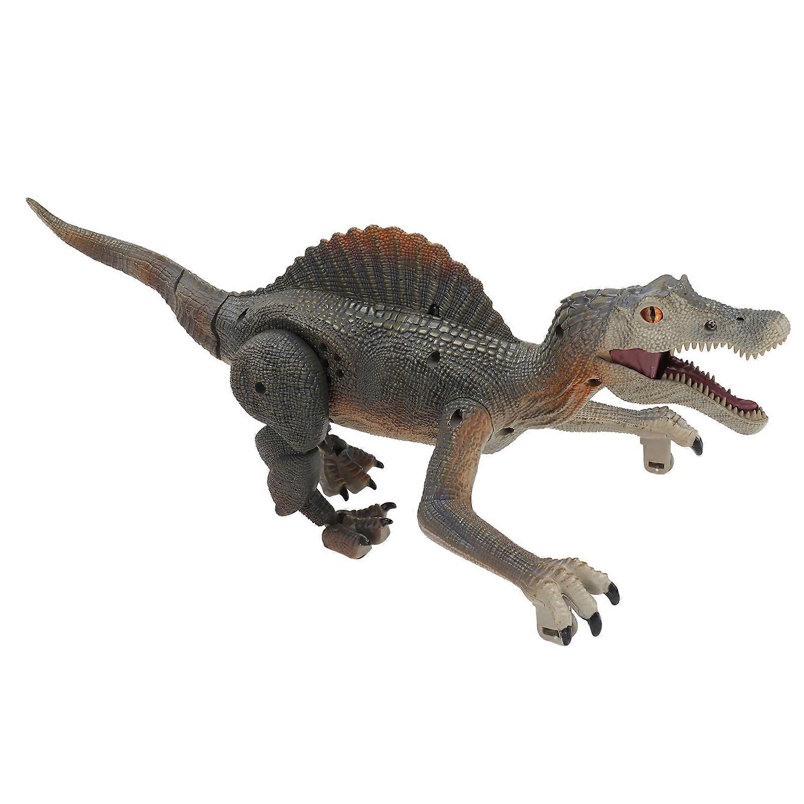 Simulation Remote Control Dinosaur Toy LED Light Smart Electric Mechanical Dinosaur Model Brown Grey 