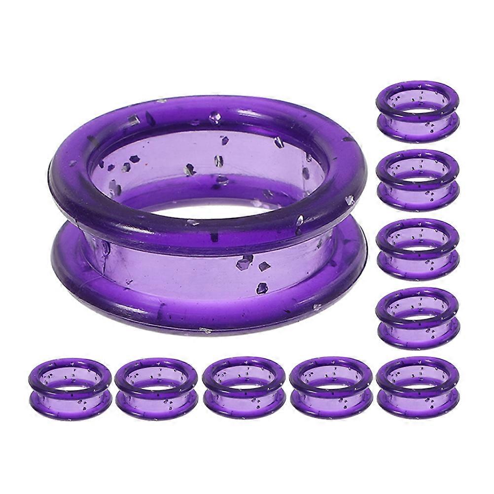 Finger Protection Scissors Finger Rings Pet Scissors Grooming Purple 2.70X2.70X1.00CM Soft 20Pcs