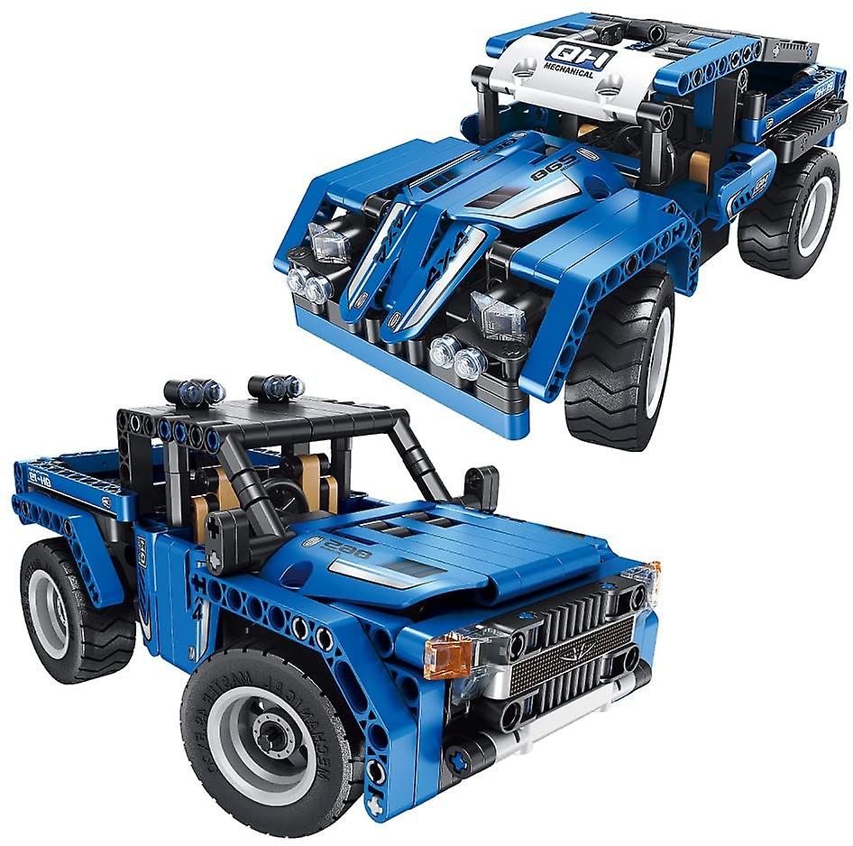 Fong Stem Construction Toys 2 in 1 Pickup / Racing Model Afstandsbediening Auto, Snap Together Engineering Construction K