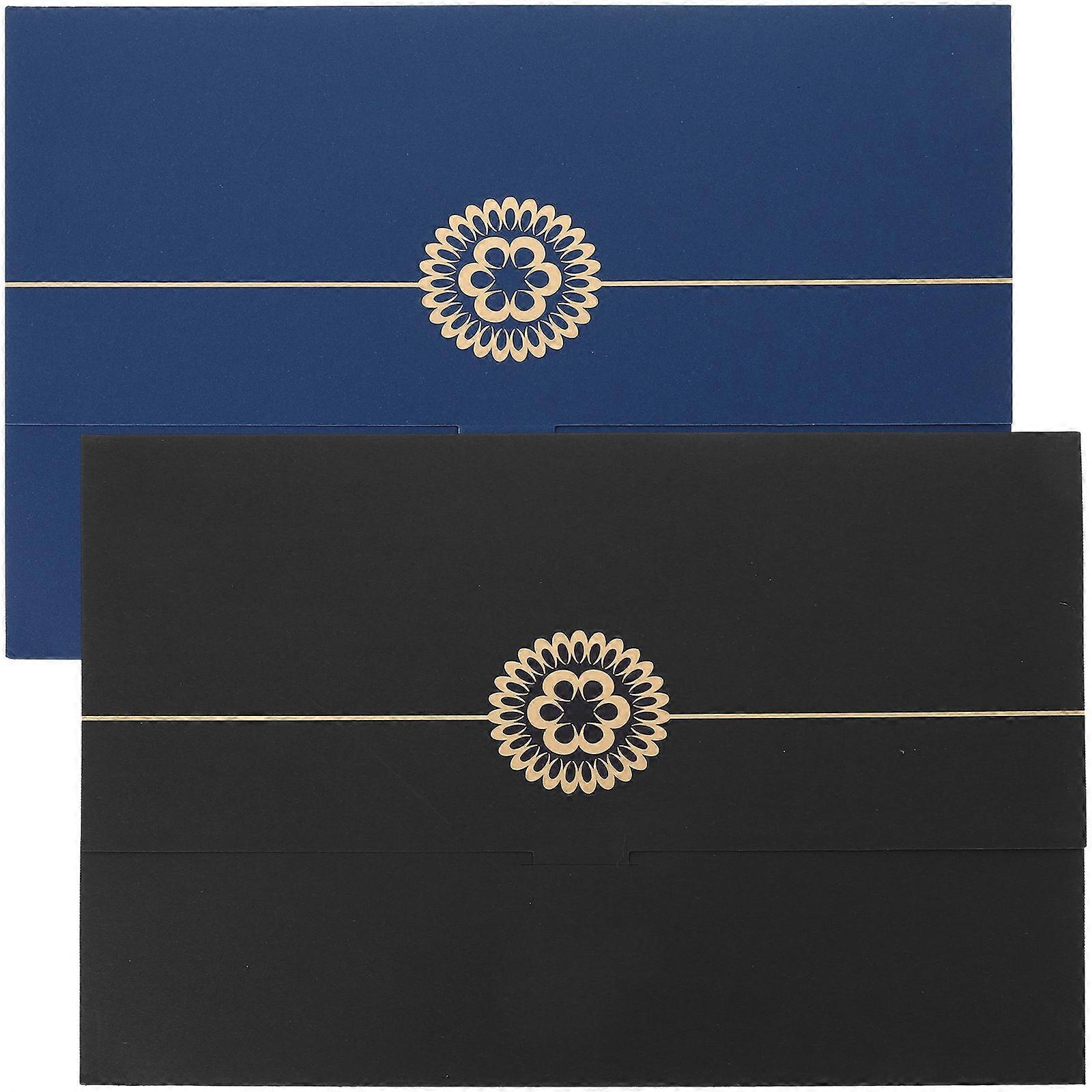2pcs Certificate Holders for Paper Diplomas – Stylish Border Design, Black Foil Finish, Document Protection for Awards & Presentations