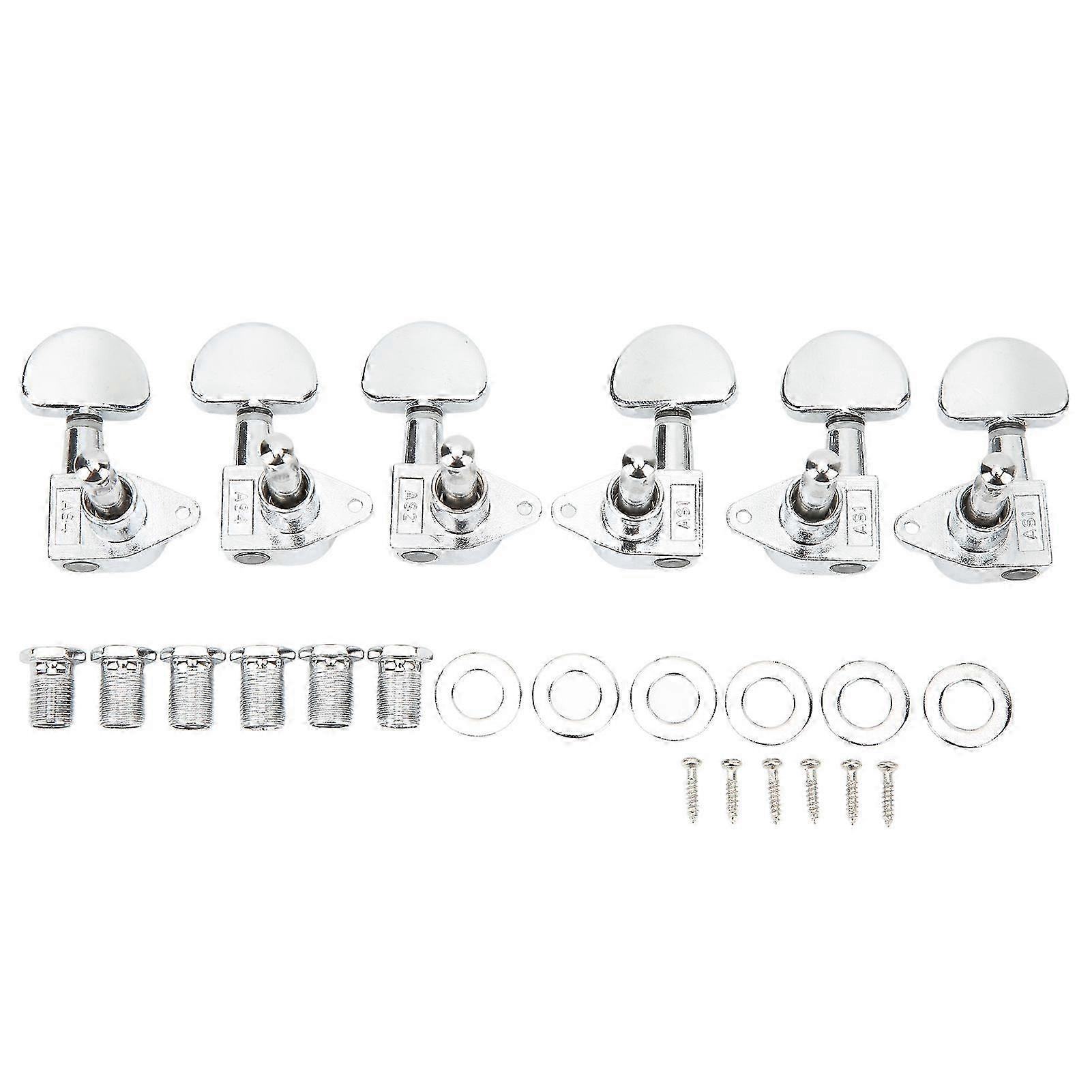 Metal Semicircle Totally Sealed Guitar Tuning Pegs for Replacement 3L3R Silver