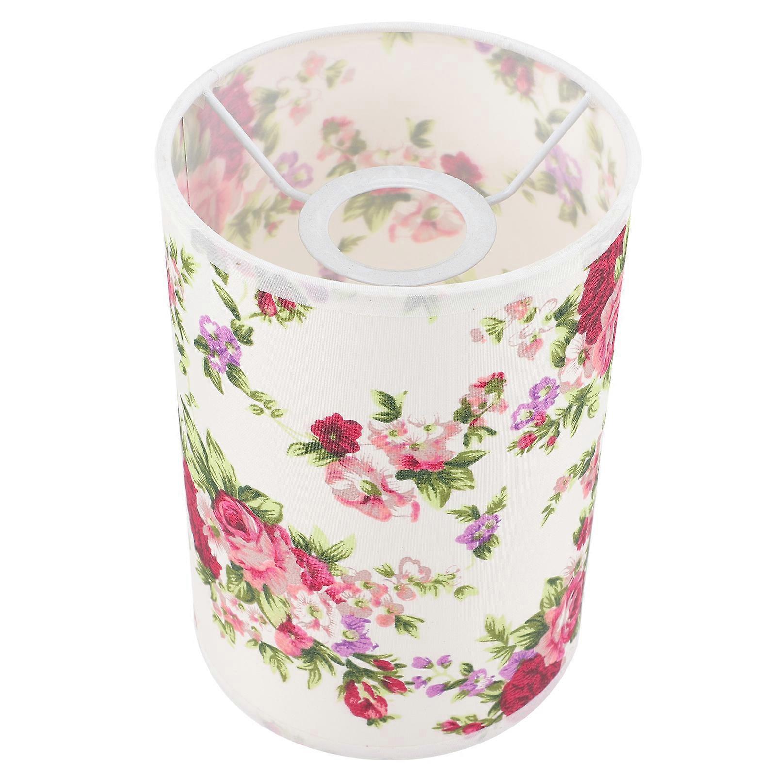 Lamp Shade Floral Linen Home Hotel Decorative Effect Delicate Design 7.9×5.5×5.5in 1Set
