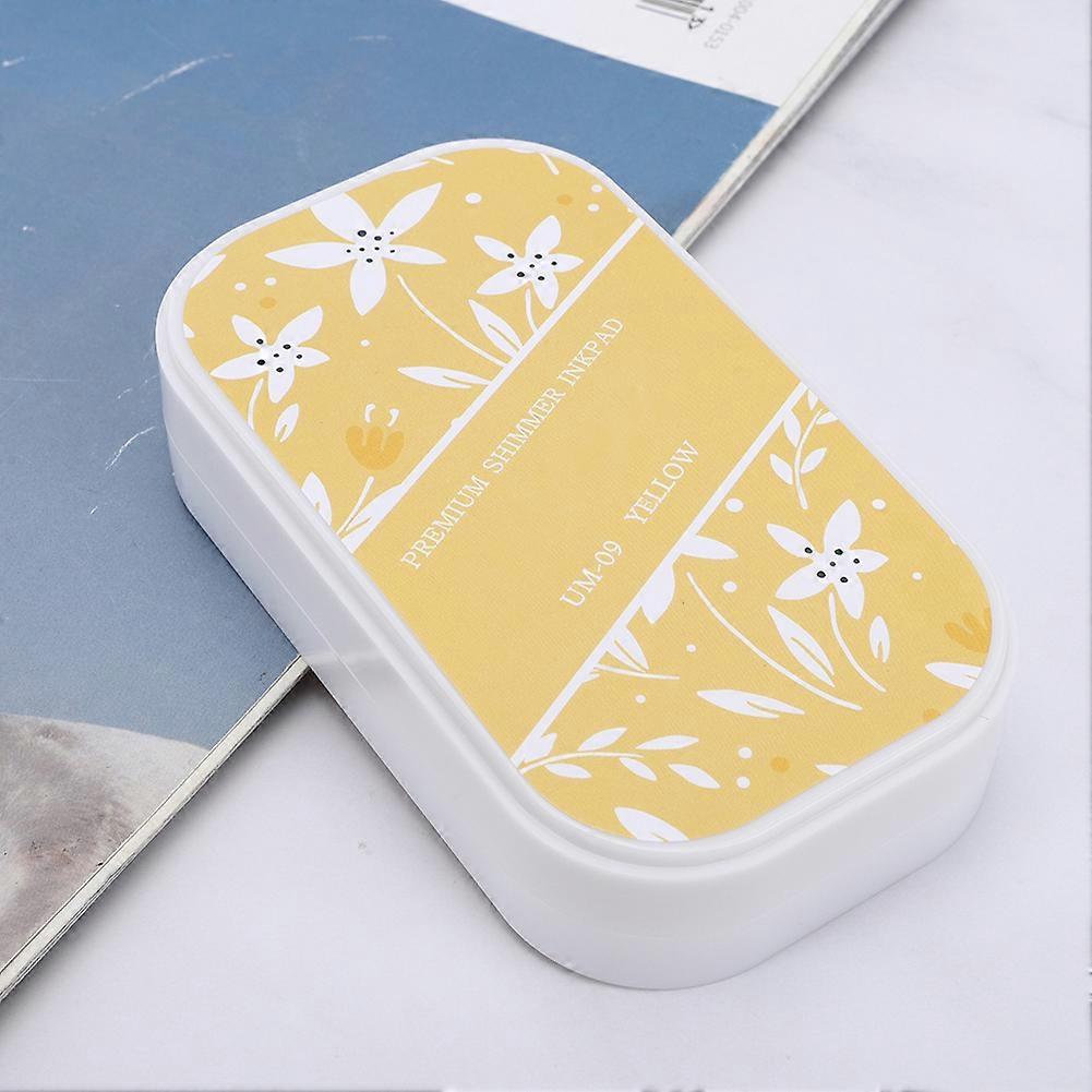 Ink Pad Metal Color Large DIY Hand Craft Rubber Stamp Schedule Book Ink PadFlash Yellow