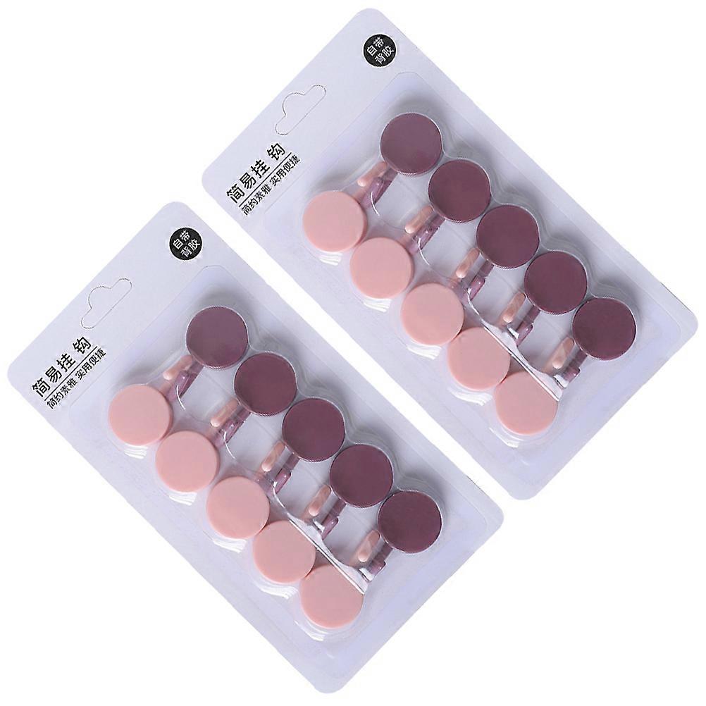 Pink Self-Adhesive Wall Mount Hooks Pack of 10 for Home Decorate and Tool Storage