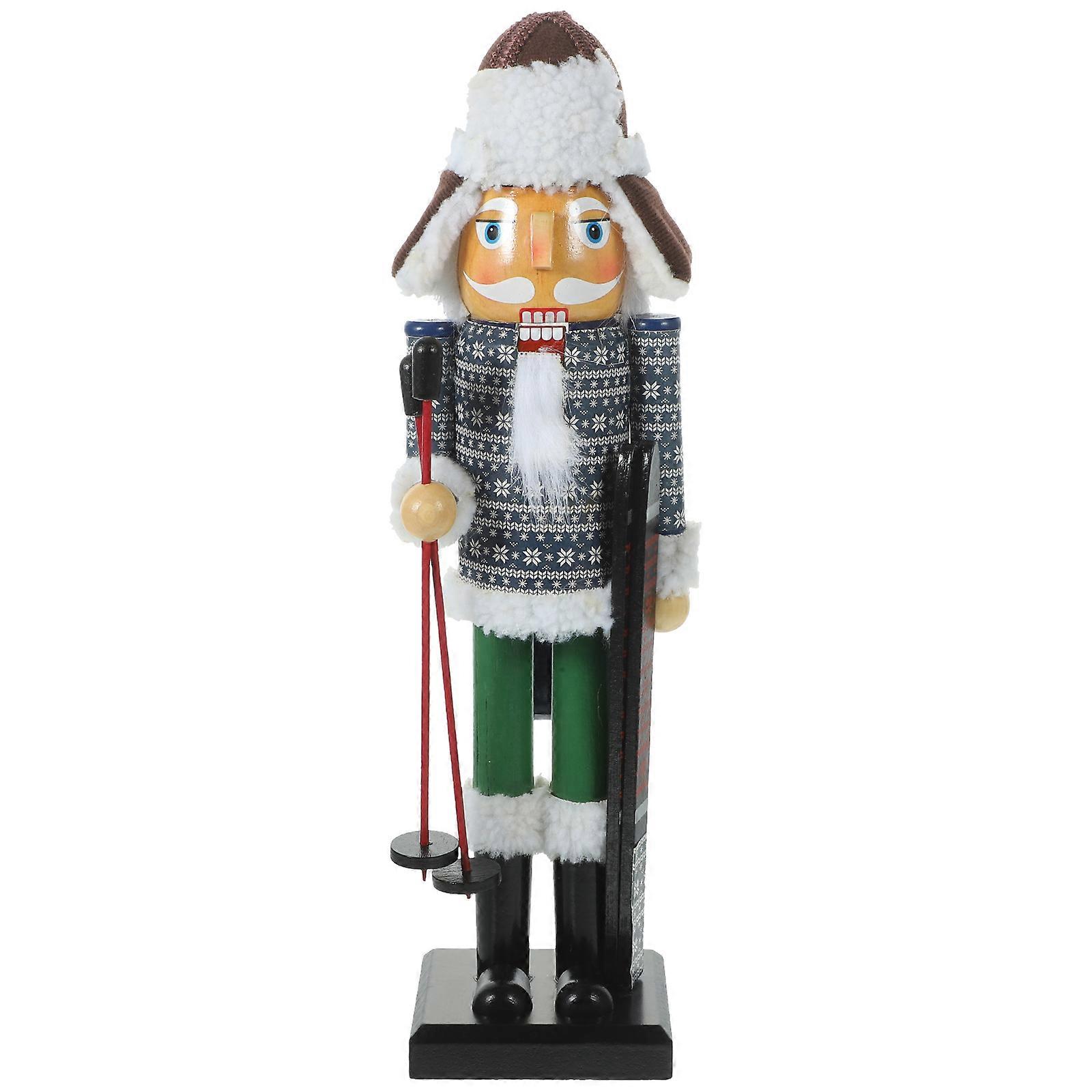 Nutcrackers Craft Christmas Atmosphere Multi 36CM Wood Cloth Decoration 1Pack