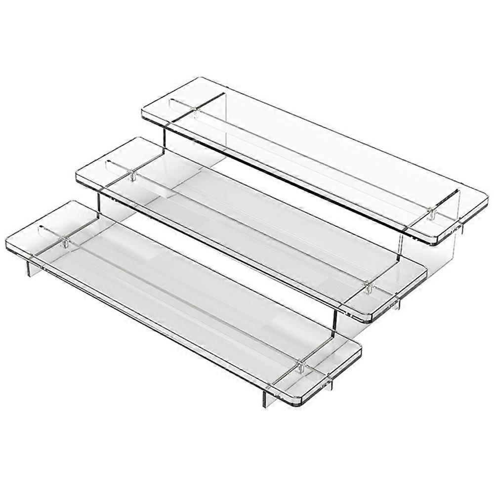 Clear Three Tier Spice Rack Organizer Cabinet Storage for Seasoning Bottles and Makeup