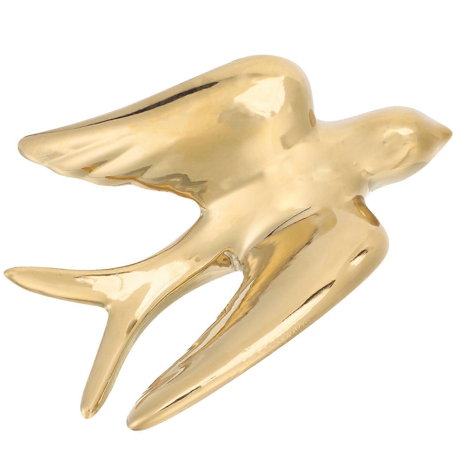 Ceramic Bird Sculpture 3D Swallow Wall Hanging Decoration 1 Set