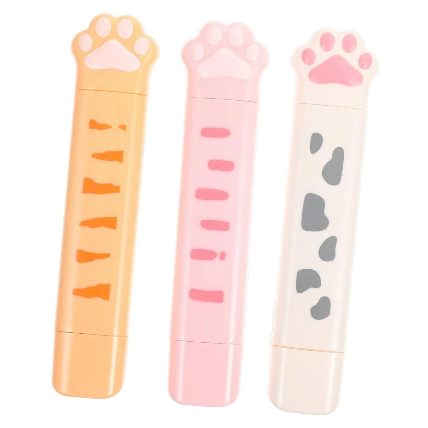3 x DoubleSided Tape Dispenser Tippex Tape Markings Highlighter Pastel Tapping Instant Paper Whiteout Tape Correction Tape Stationery Pen