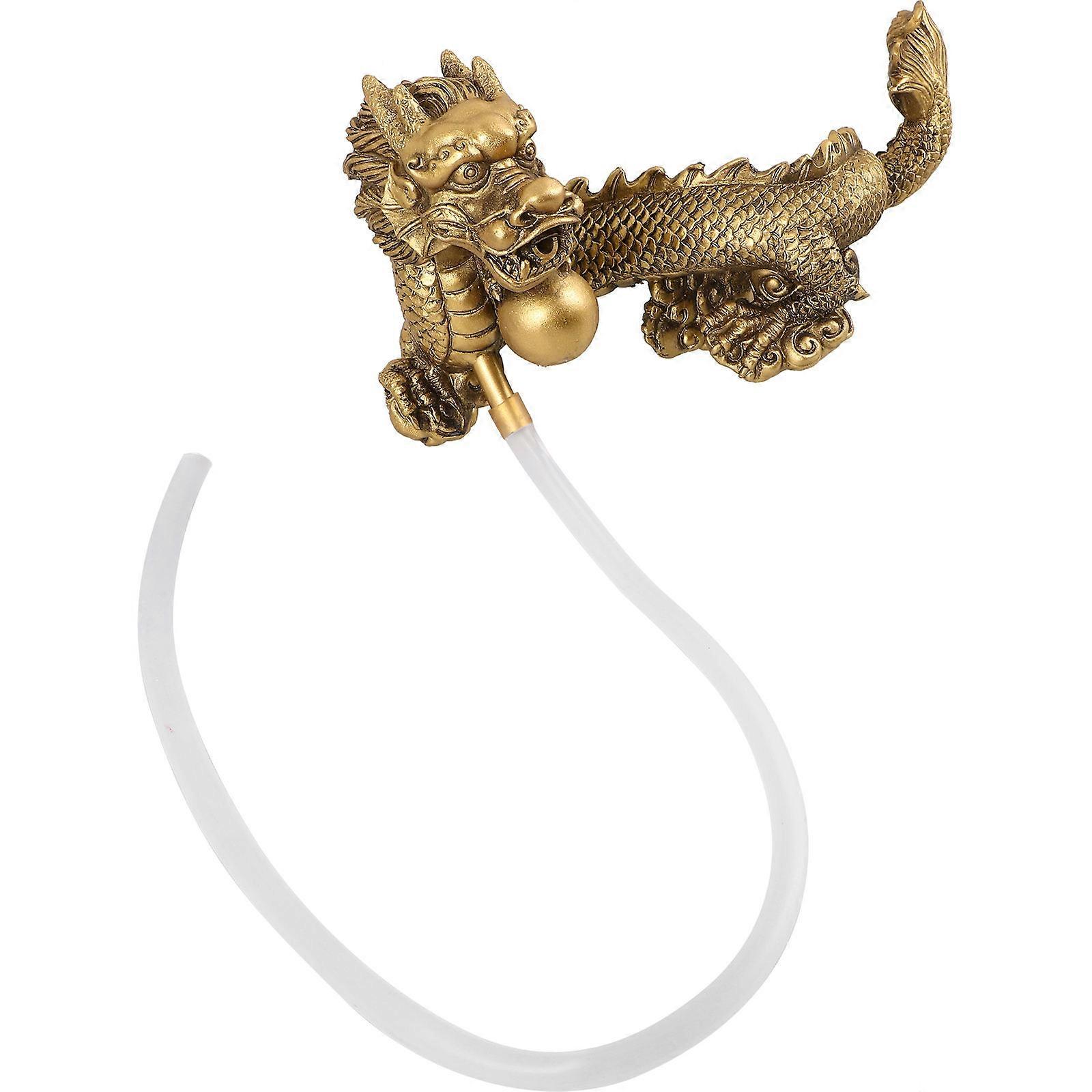 Golden Resin Dragon Head Fountain for Aquarium Decoration with DIY Feature and Compact Size