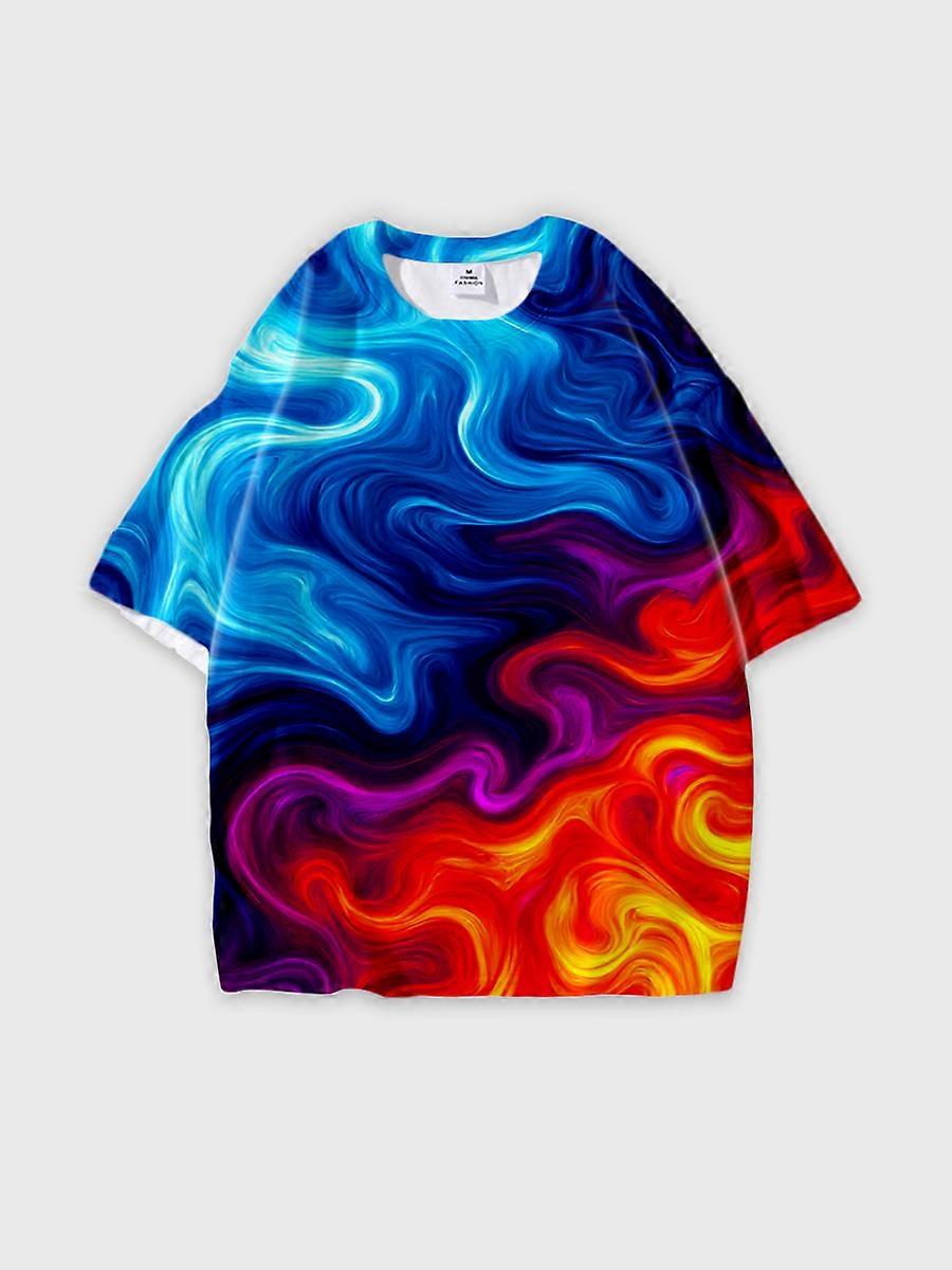 T-shirt round neck Pattern loose short sleeve B1706