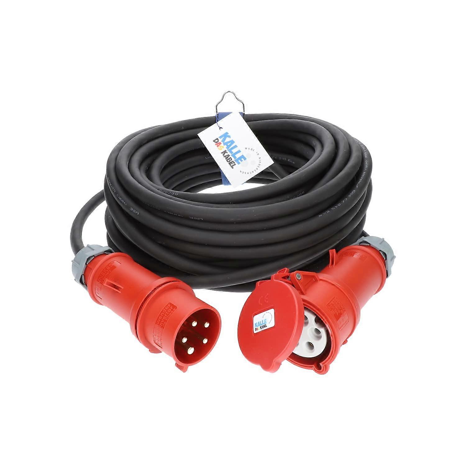 CEE 400V Extension Power Cable 32A H07RN-F 5G 6.0 mm² with Phase Inverter 10 Metre Heavy-Duty Cord for Industrial Use