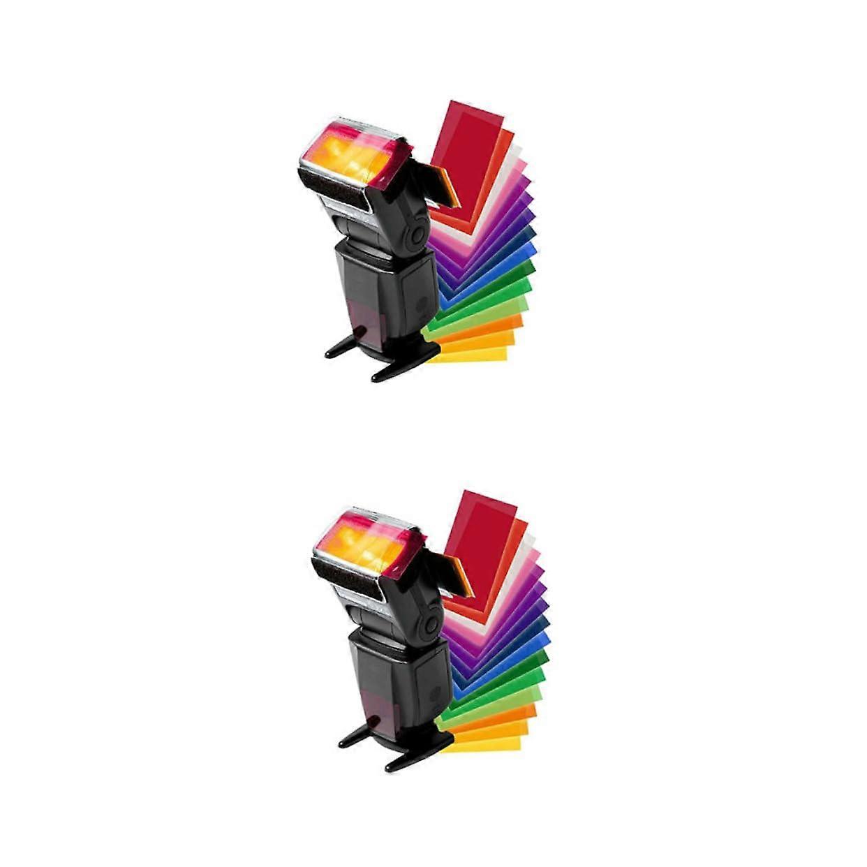 2piece set, 12 colors, light filter gel for camera flash filter set, 17.00 x 8.00 x 0.20 cm as shown