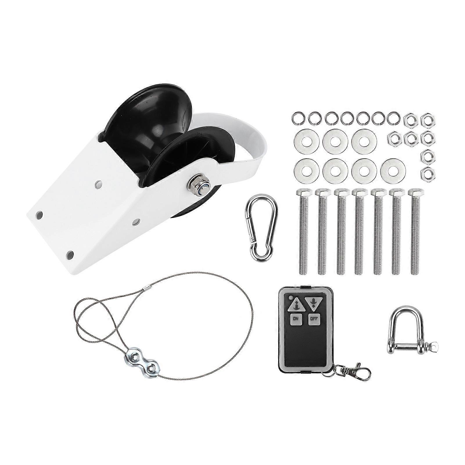 30LBS 12V Electric Anchor Winch Marine Anchor Winch Windlass Kit with Remote Control for Fishing Boat