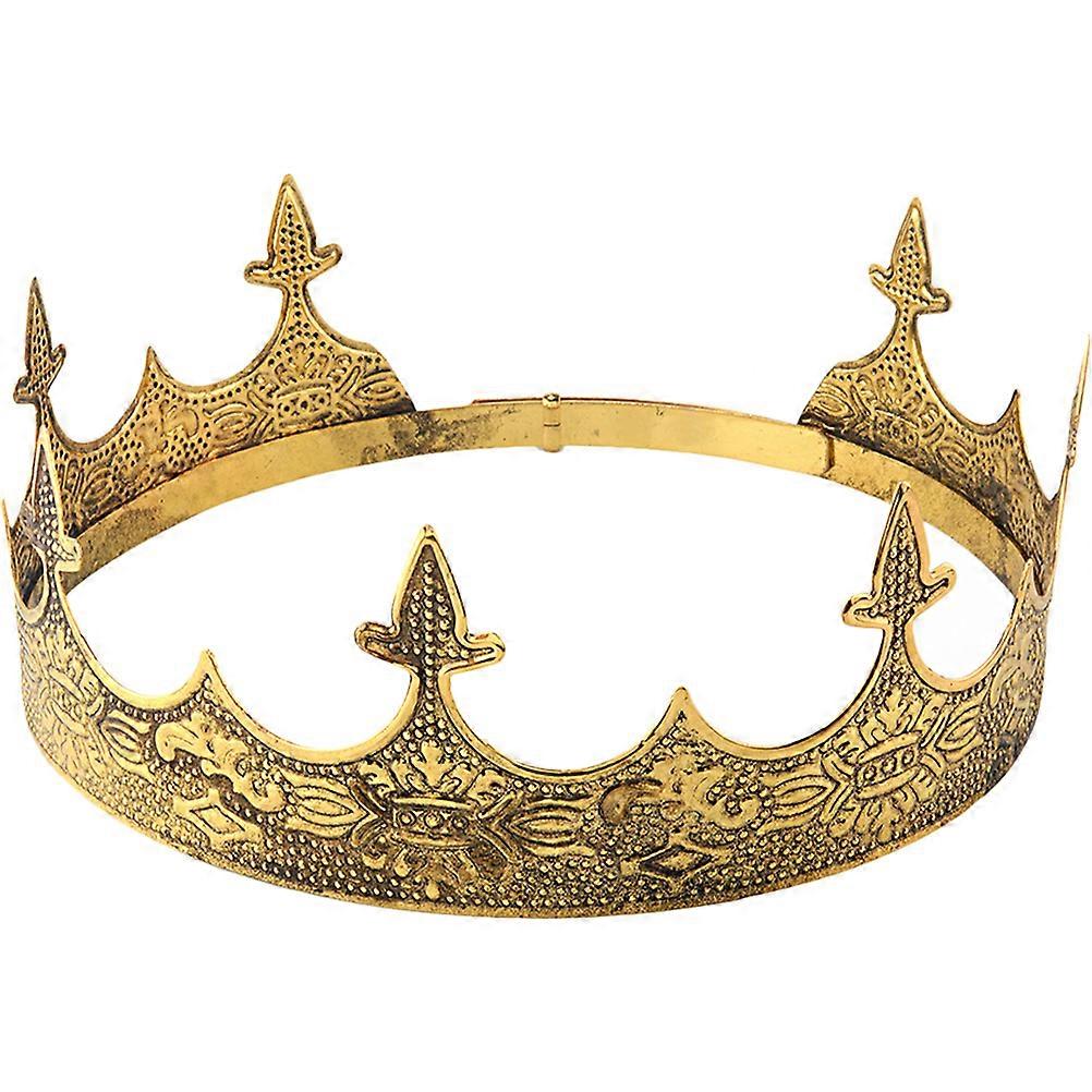 Crown For Party Headdress Golden 19.00X19.00X6.50CM Iron Adjustable 1 Piece
