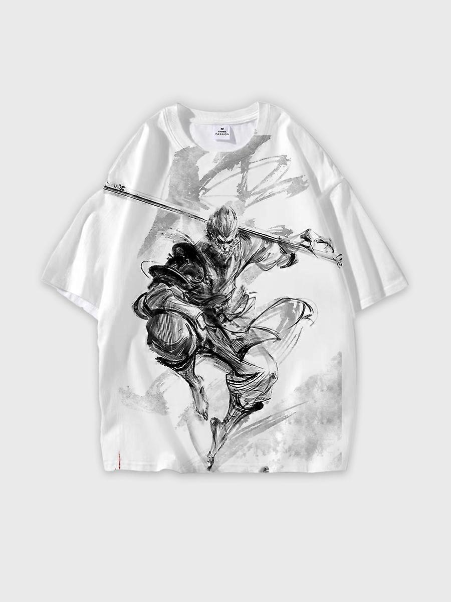 T-shirt round neck Role Pattern loose short sleeve E2440