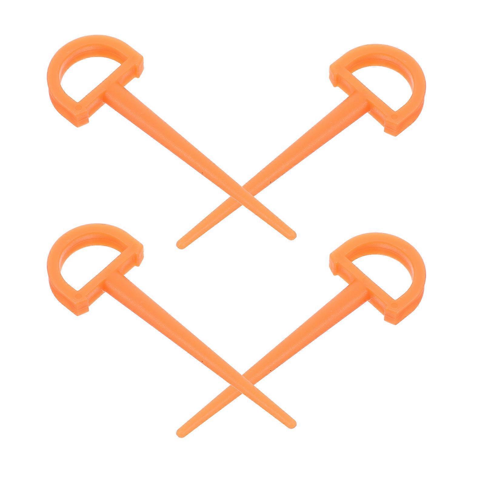 Ground Stakes Heavy Duty D-Shaped Plastic Securing Tarps Supporting Plants 4Pcs