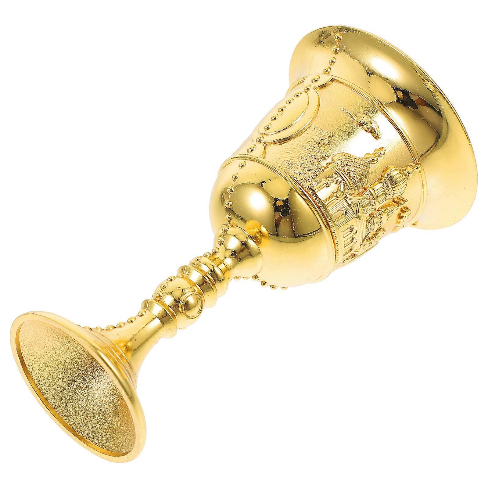 Golden Zinc Alloy Drinking Cups with Stylish Embossed Design for Banquet Use Elegant Wine Cups