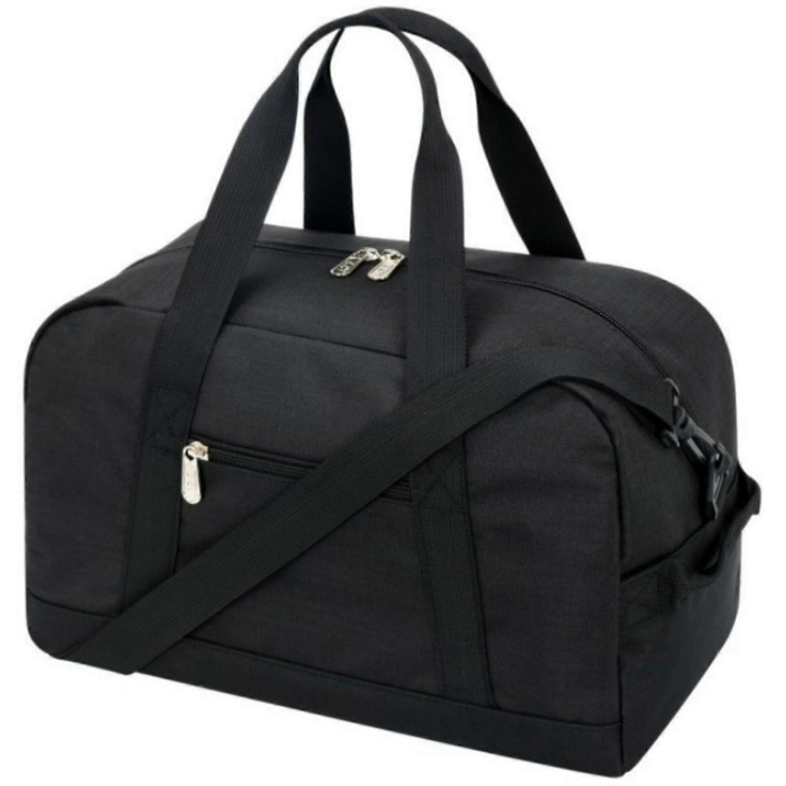 Compact Travel Bag With Multiple Compartments Black Dimensions 35.5 x 25.4 x 20.3 cm
