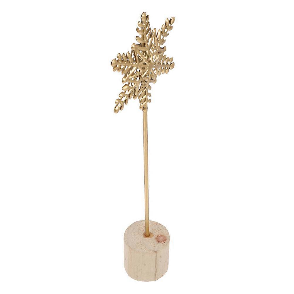 Golden Snowflake Desktop Decor Sturdy Base Creative Accessory for Christmas Tabletop Decoration, Refreshing Home Atmosphere