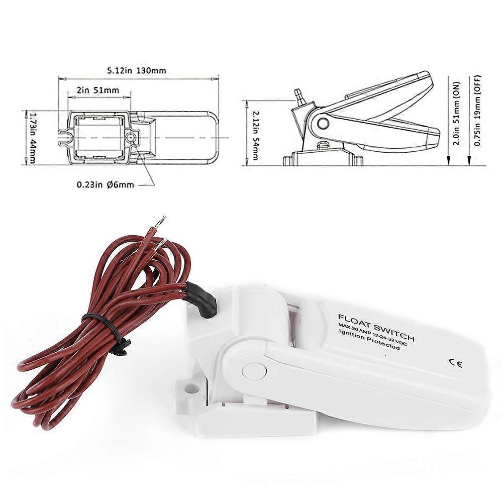 12-24-32VDC Bilge Pump Float Switch Quick-Silver Free Automatic Water Level Leakproof On Off Controller