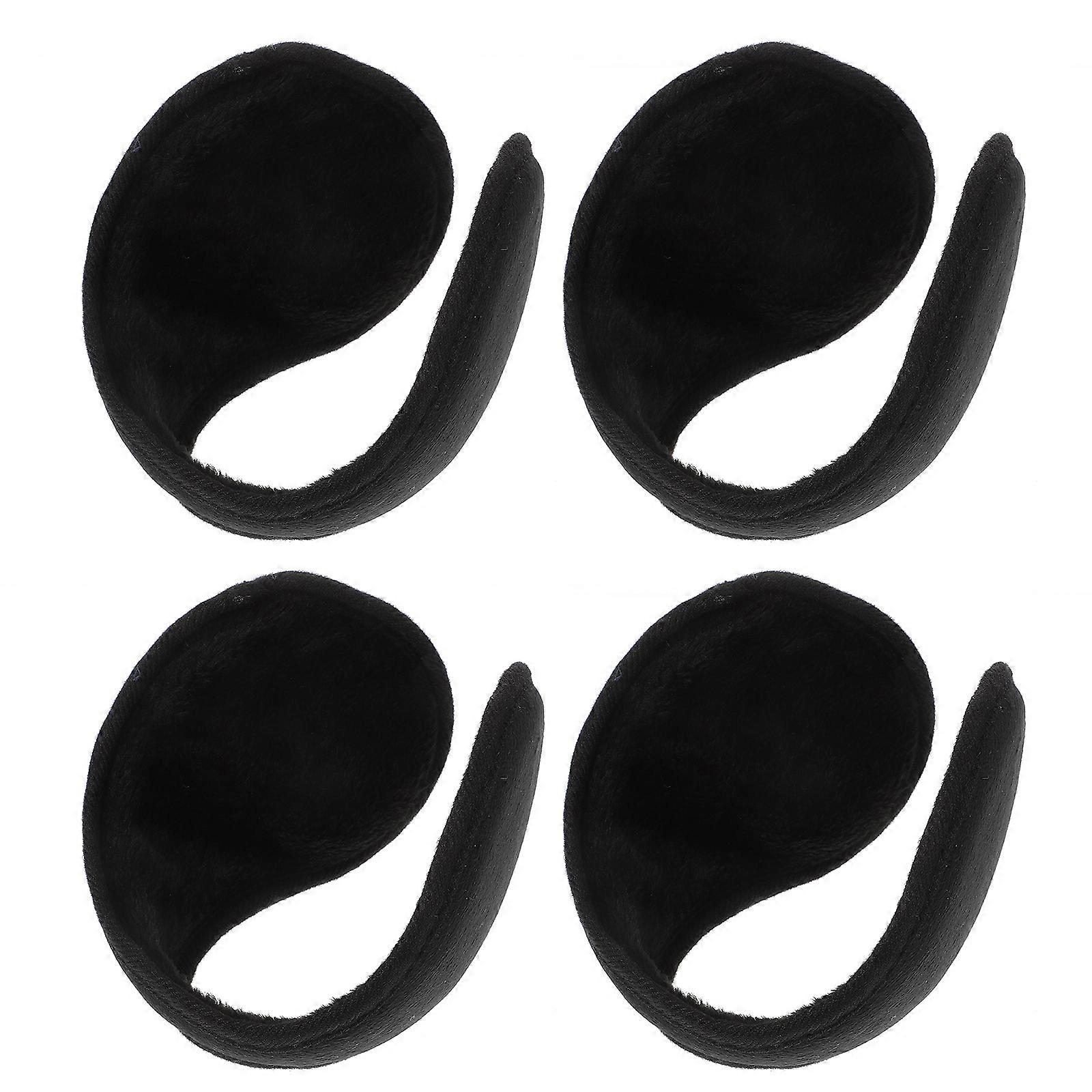 Black Plush Ear Warmers for Men – Windproof Comfortable Rear Wear Design – Ideal for Skiing, Hiking, Travel, and Outdoor Activities