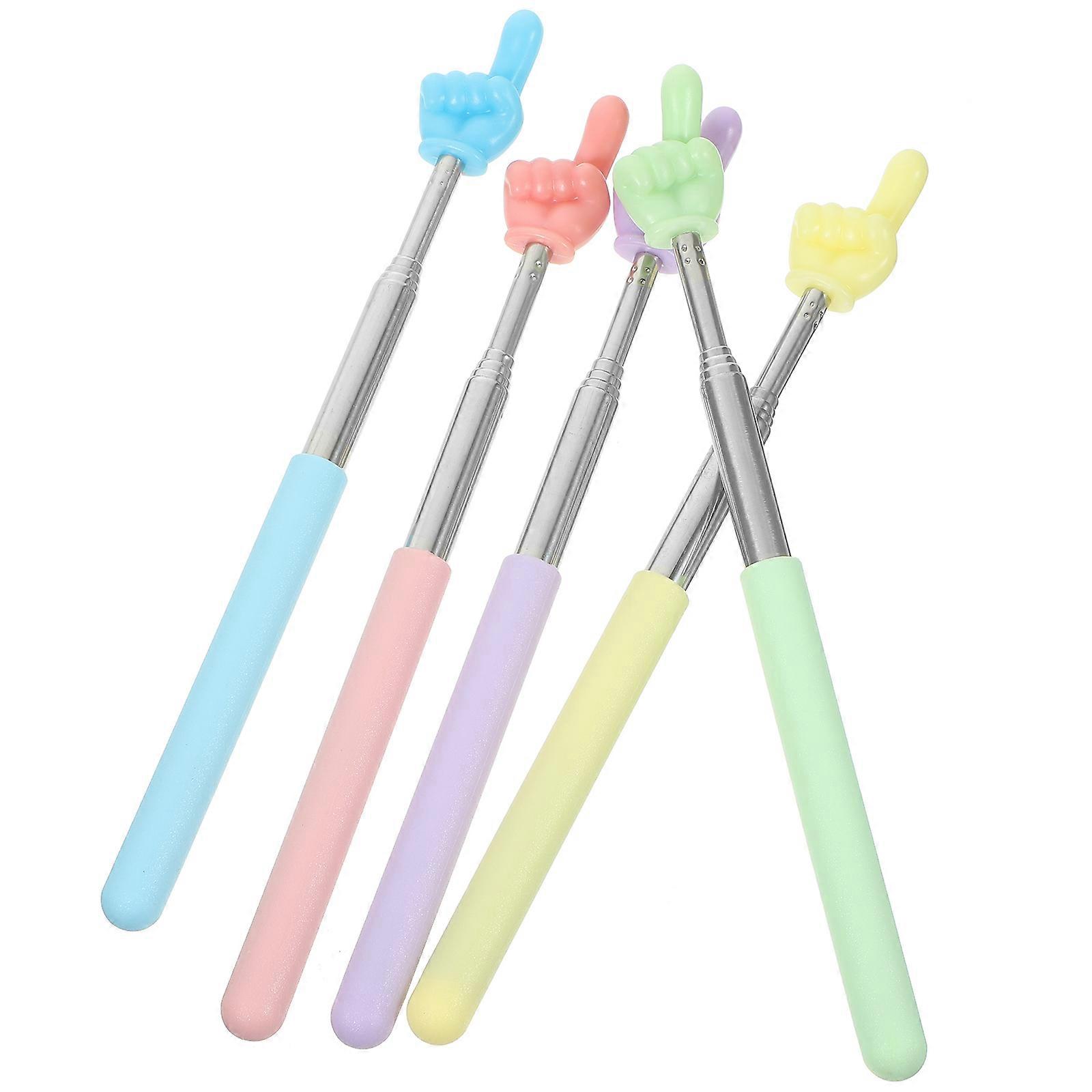 Extendable Finger Pointer Sticks 5 Pcs For Teachers Practical Classroom Use In Assorted Color Lightweight And Portable Design