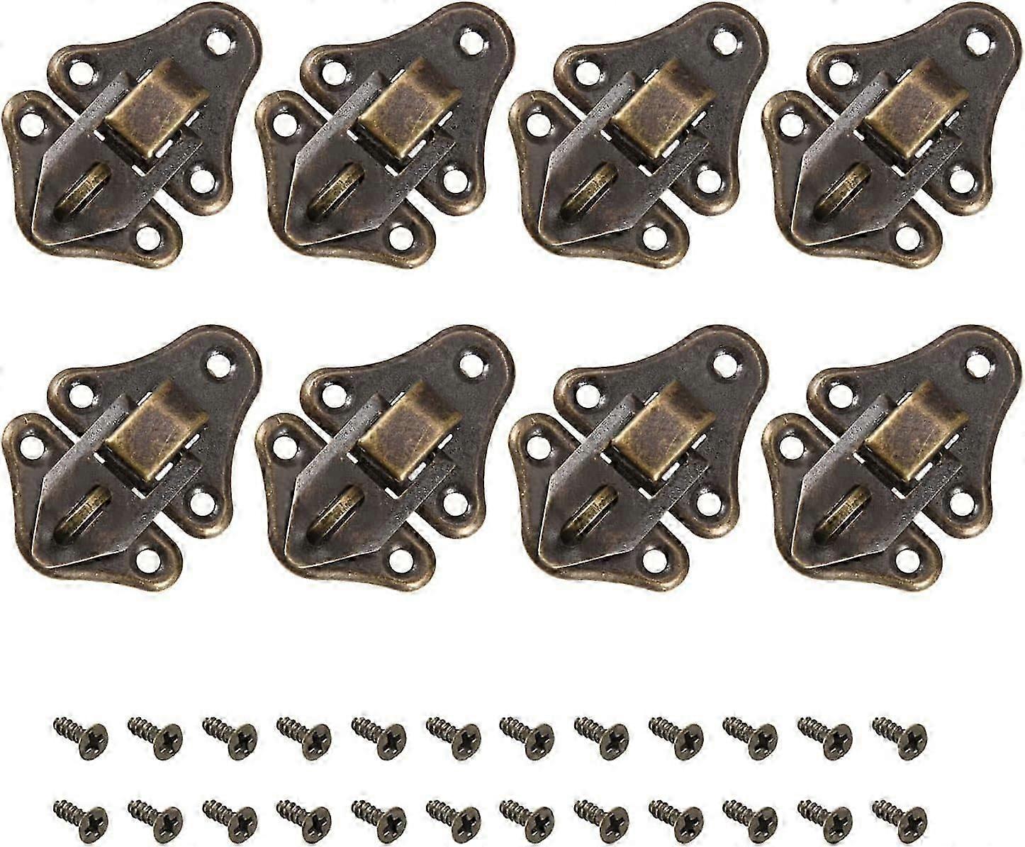 Toggle Catch Lock (33mm x 23mm) 8Pcs, Iron Hasp Latches - for Cabinets Boxes Suitcases, Bronze Tone