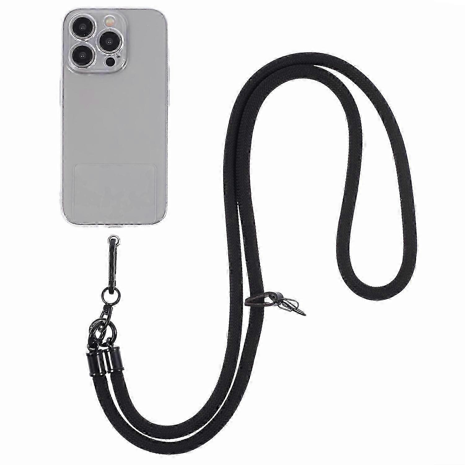 Type H Style A Solid Color Phone Strap 10mm Crossbody Nylon Phone Charm with Clear Patch