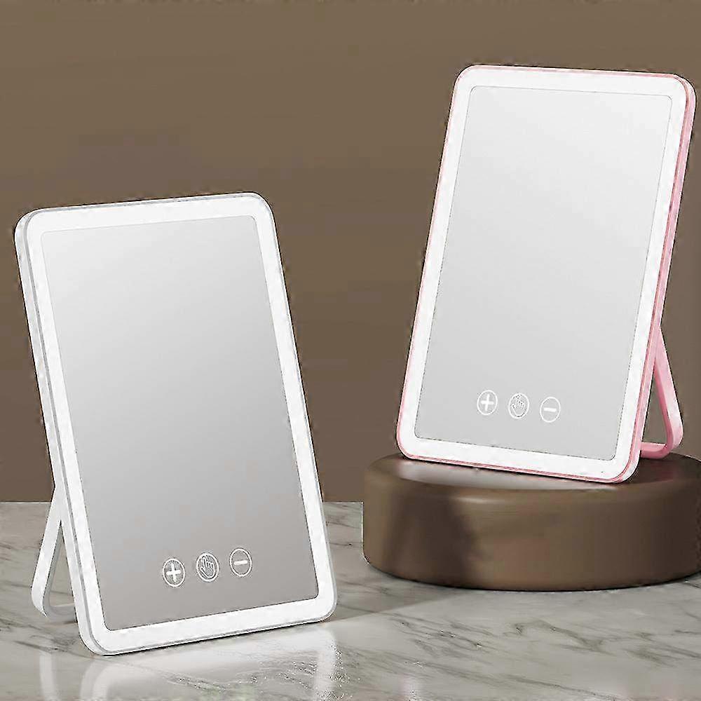 Rechargeable LED Makeup Mirror with Brightness Control - White Adjustable Light for Flawless Makeup Application