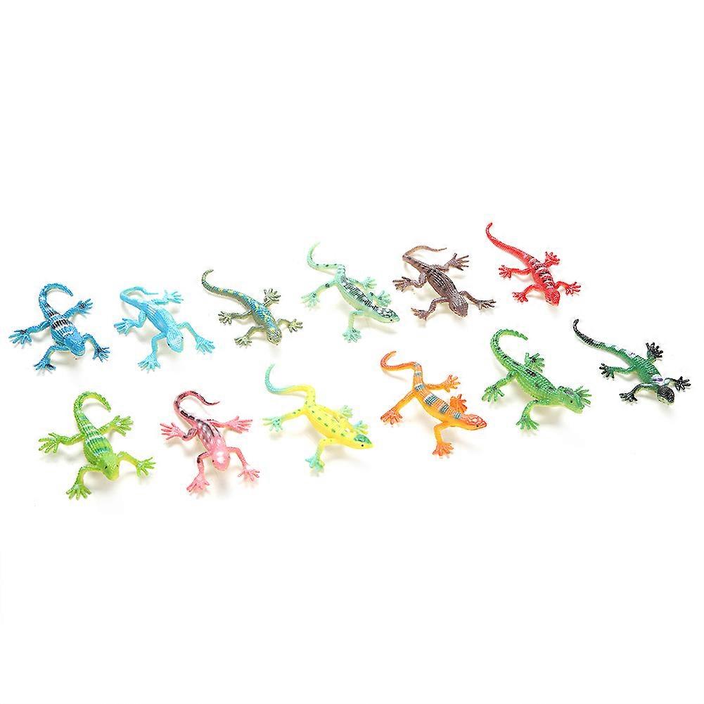 12pcs/set Soft Plastic Lizard Reptile Model Educational Toy for Toddler Children Kids Gift