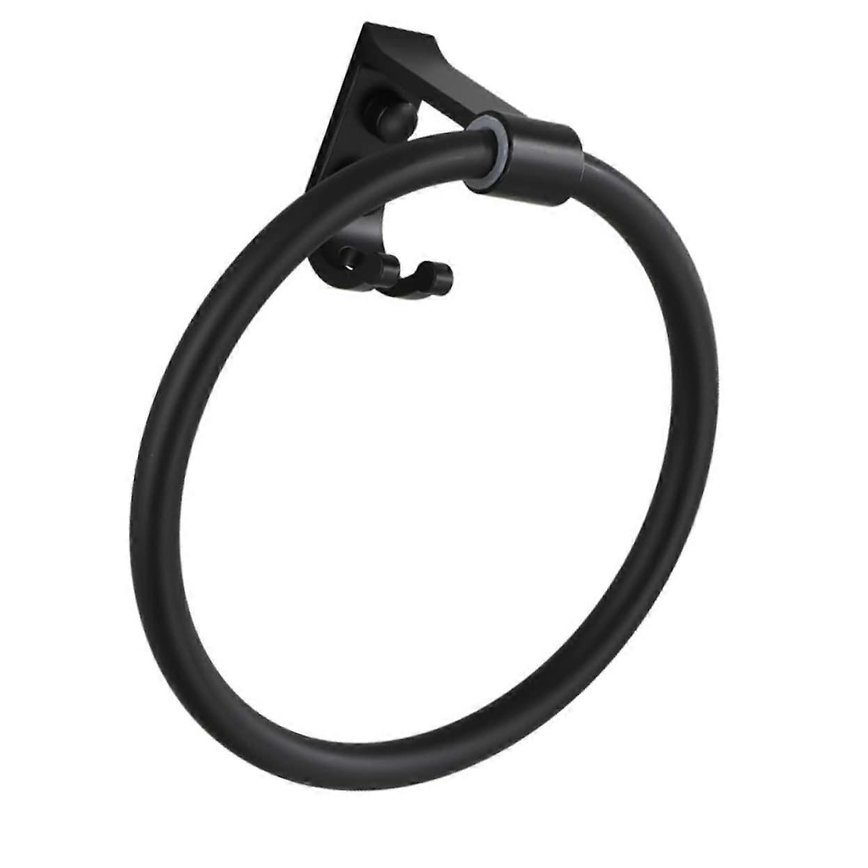 Aluminium Towel Ring With Hook - Rust-Proof, Bathroom Towel Rail, Drill-Free Installation, Space-Saving Design