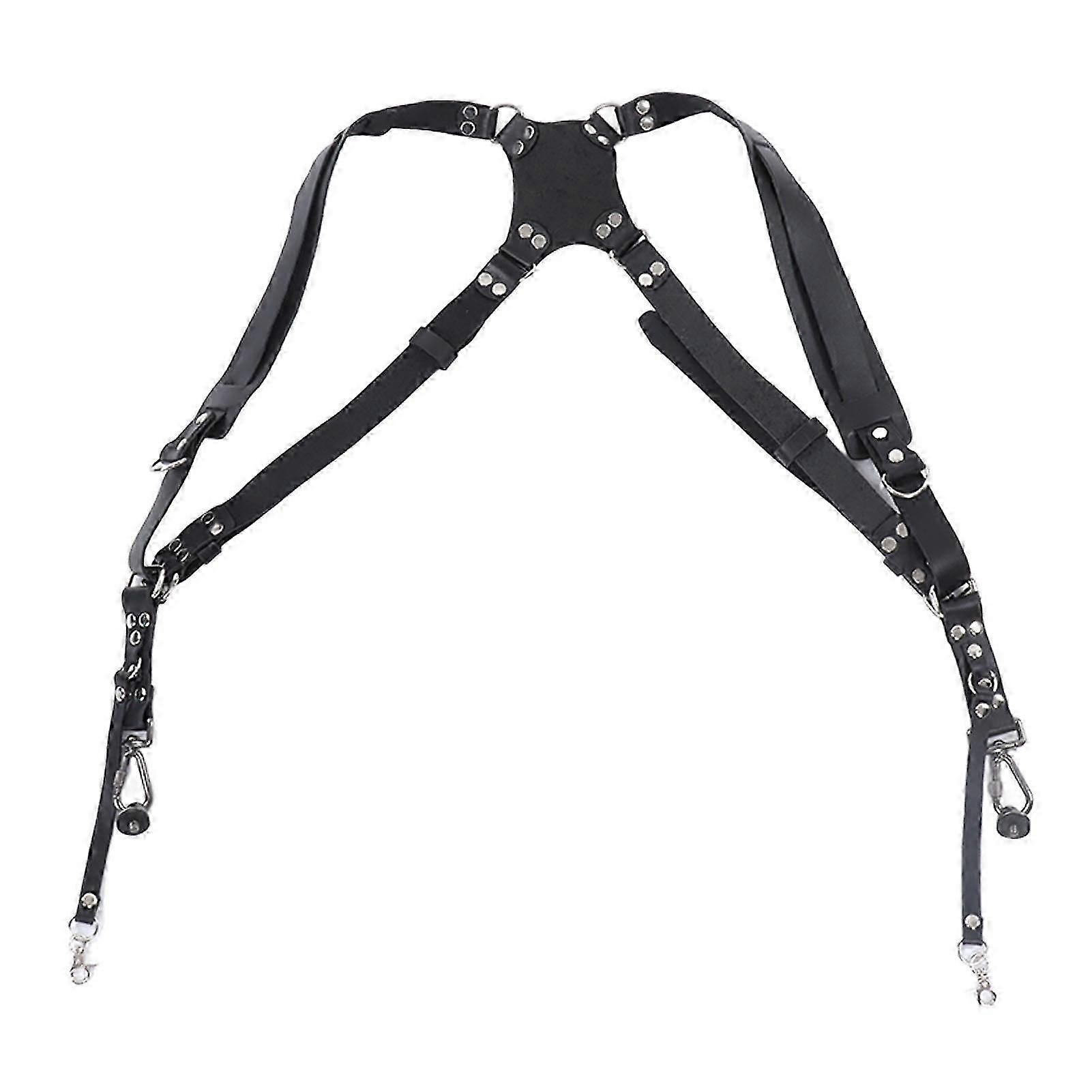 Leather Dual Camera Harness for Digital SLR and DV - Shoulder Carry Strap