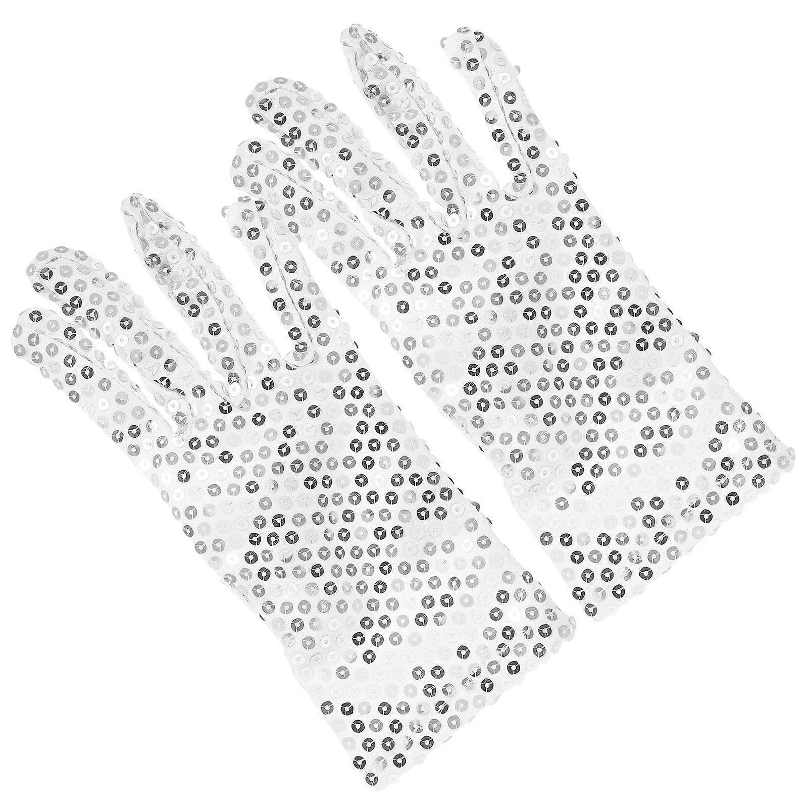 Cosplay Glitter Gloves For Adult Party And Dance Performance With Assorted Color Fabric Material In Elegant Design 1 Pair