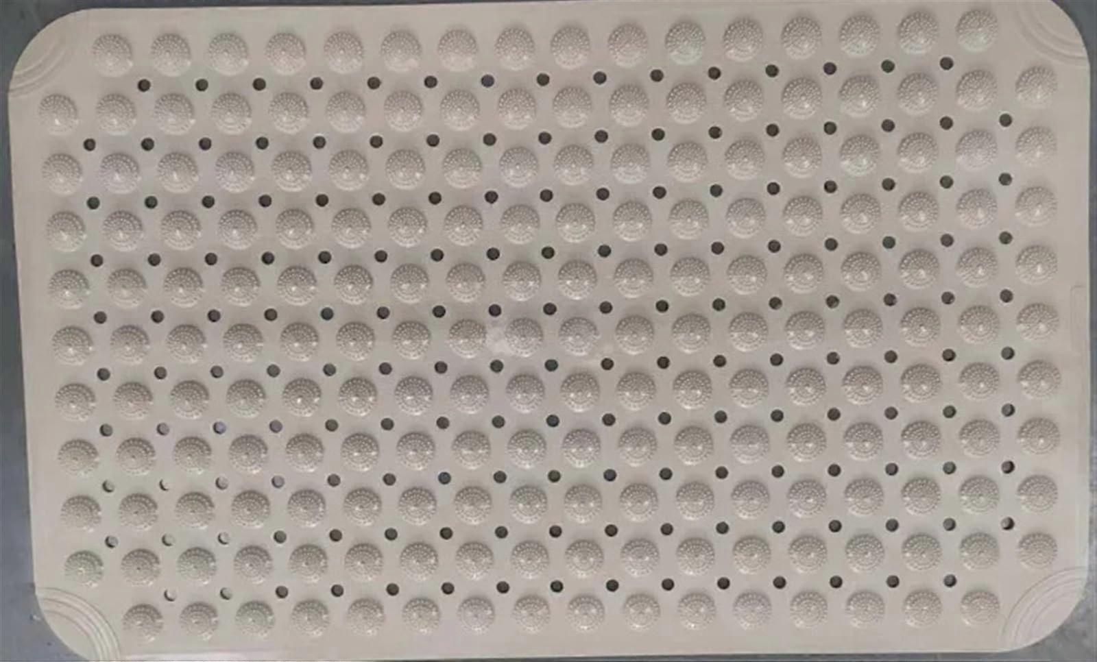 PVC Anti-Skid Bath Mat Rectangle Soft Shower Massage Mat with Suction Cups Large Khaki 36 x 71 cm Non-Slip Rug