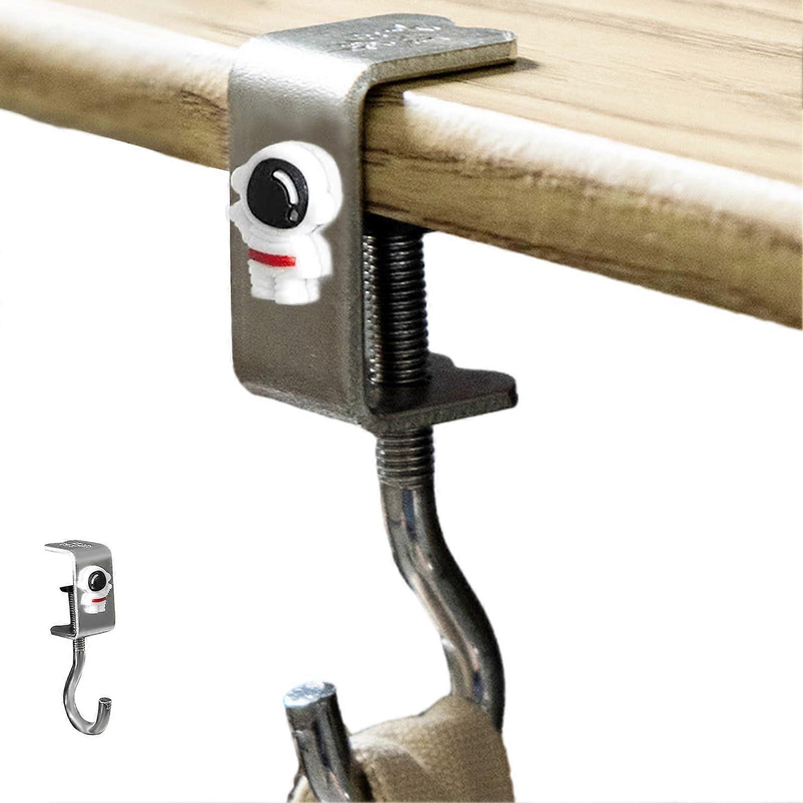 Bag Hook for Table - Adjustable Rotating Desk Headset Holder, Gaming Hanger for Headphones and Backpacks, Punch Astronaut