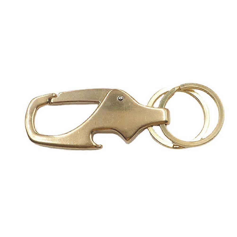Copper Bottle Opener with Key Chain for Outdoor Use Golden Portable and 1 pc