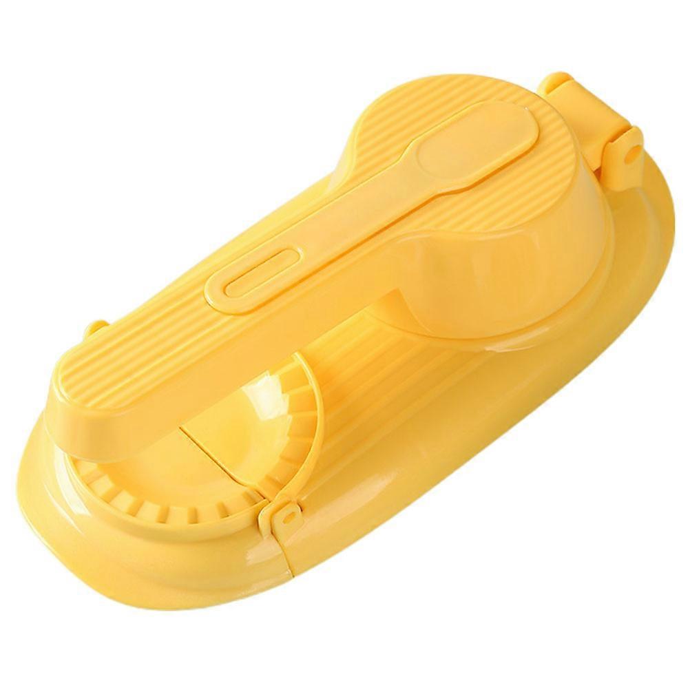 Dumpling Maker Press Tool in PP Material for Kitchen Use Yellow Color 2 in 1 Design 3.5 x 3.5 inches