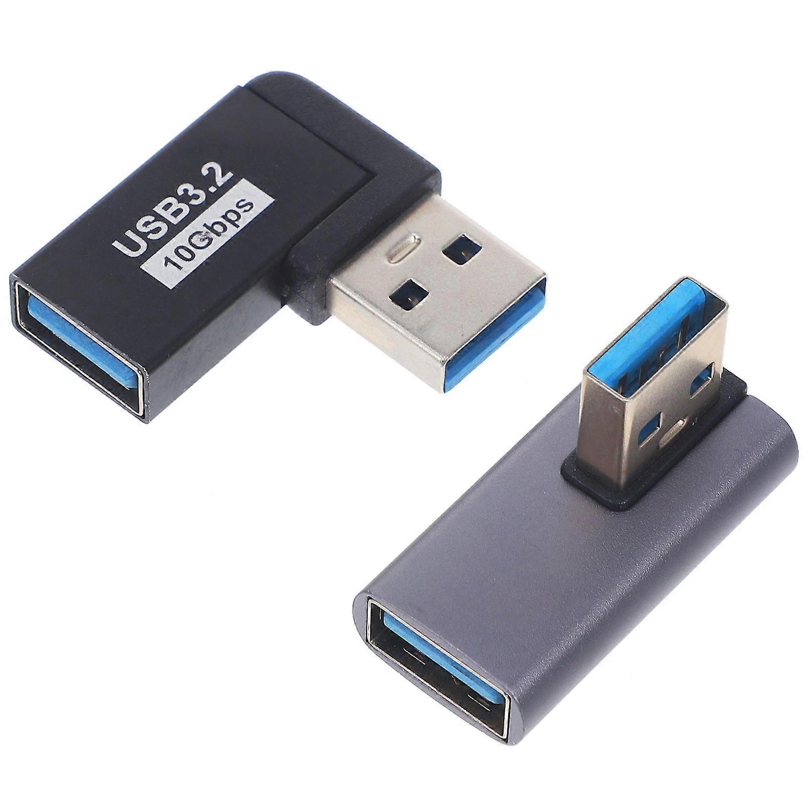 Angled USB Adapter 2pcs High Speed Data Transfer Male to Female Connector for Laptops, Right Angle Design for Convenience and Efficient Performance