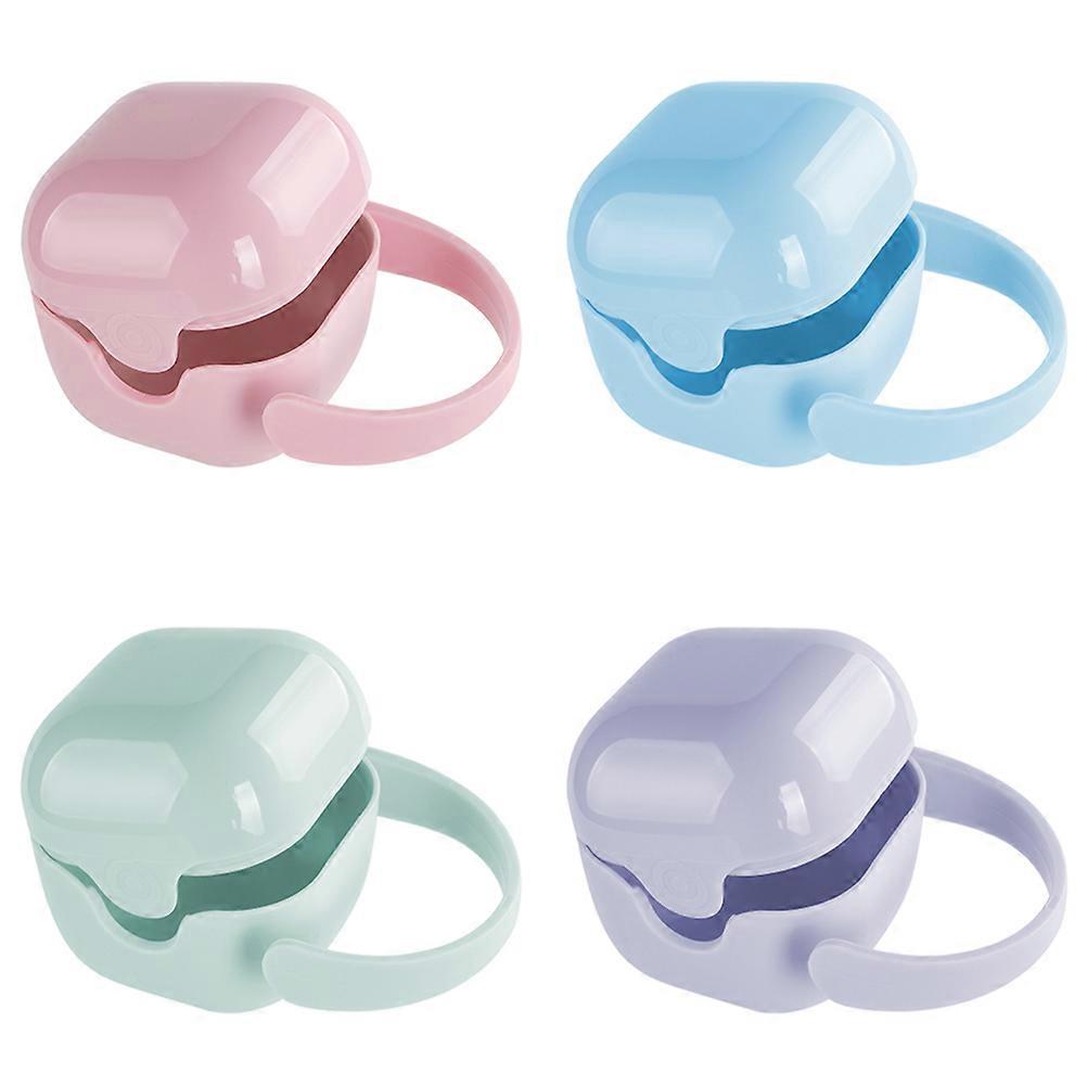 4pcs Portable Pacifier Holder Case   Plastic Soother Storage Box with Carrying Handle for Outdoor Use, Keeps Pacifiers Clean and Sanitary